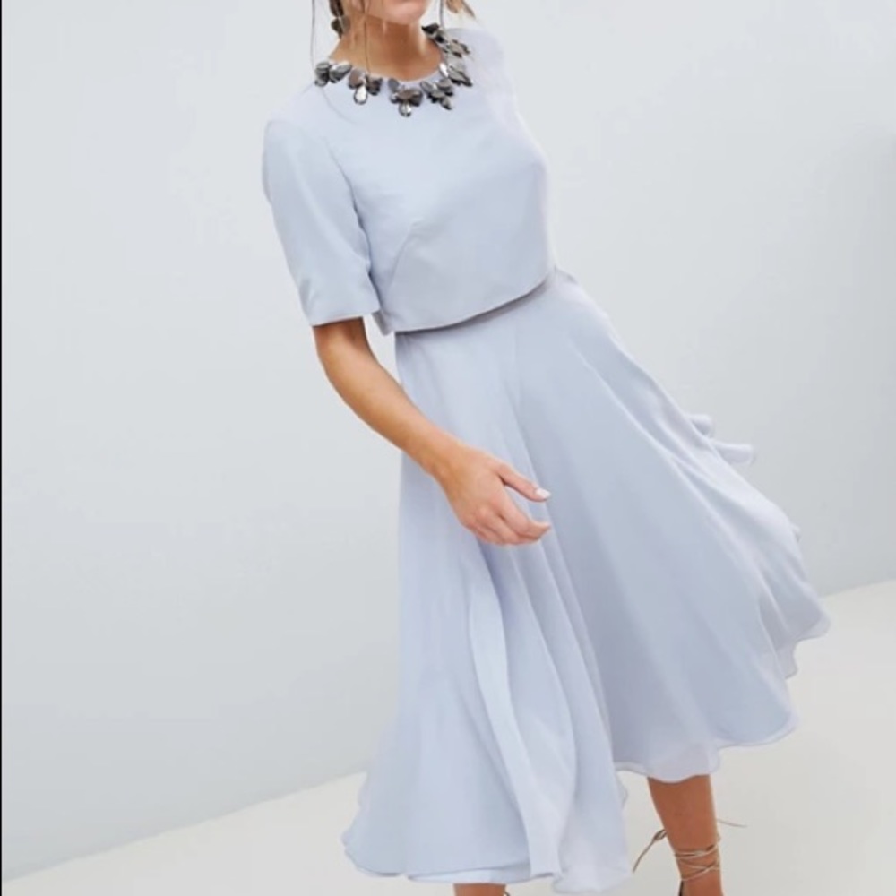 ASOS Embellished Blue Midi Dress